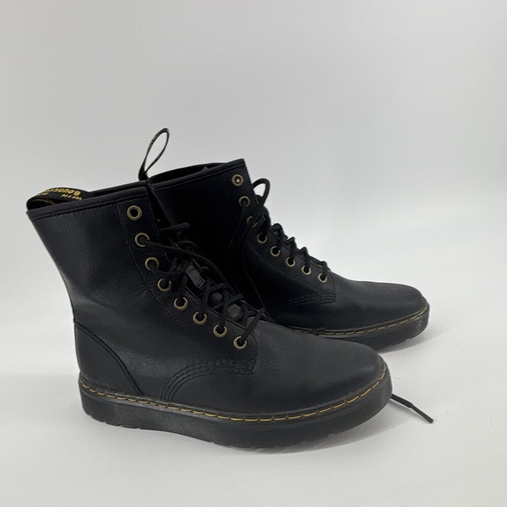 Dr Martens Women’s Black Leather Combat Boots Size womens8/mens7